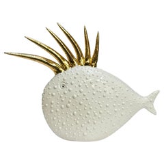 Un ensemble de 4 poissons dorés faits à la main en Italie, en céramique. Choisissez-les ou changez de couleur !