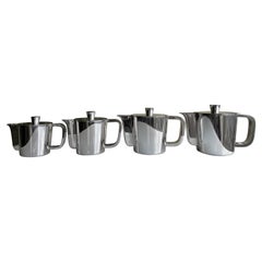 Set of 4 Graduating Gio Ponti Coffee Pots Designed for the VI Triennale, Krupp