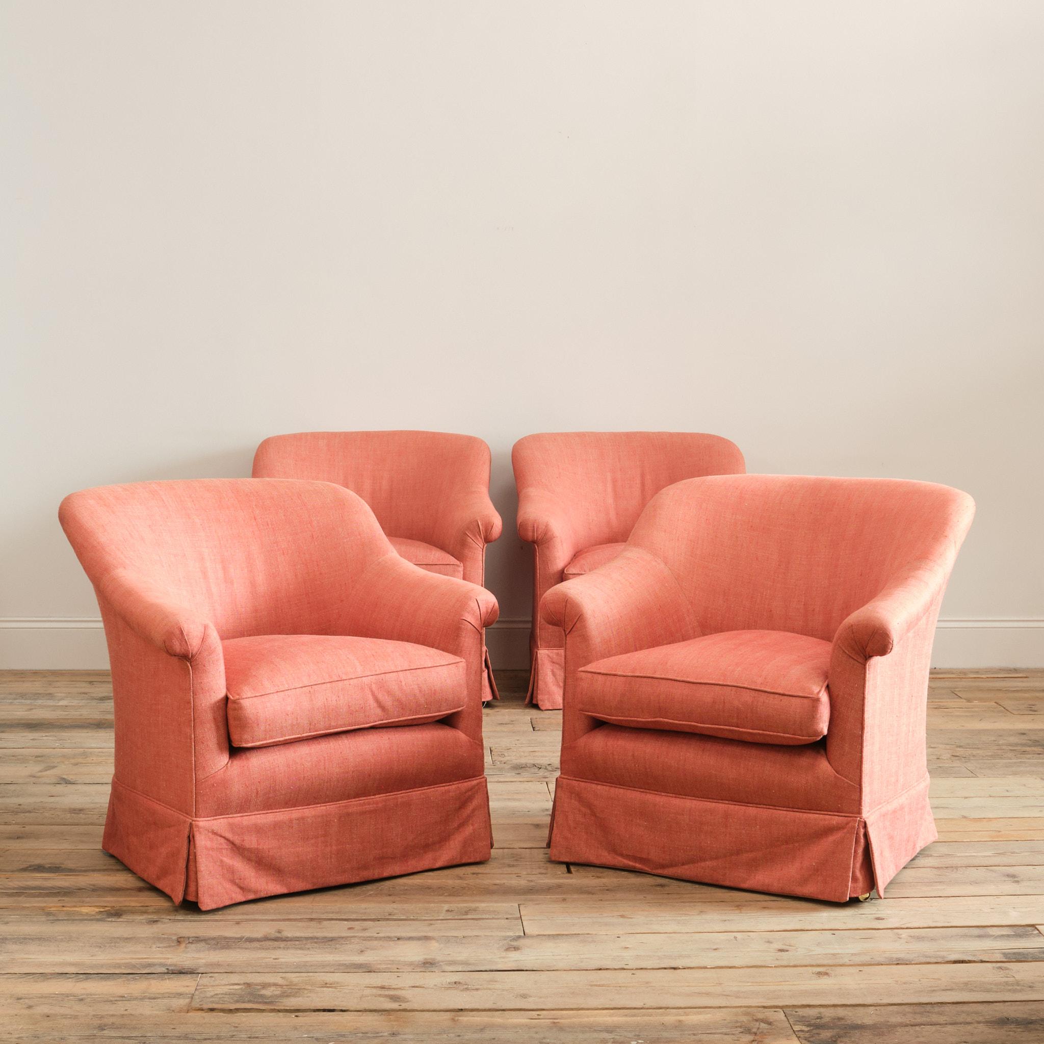 Contemporary A set of 4 Howard Style 'Pickwell' Armchairs For Sale