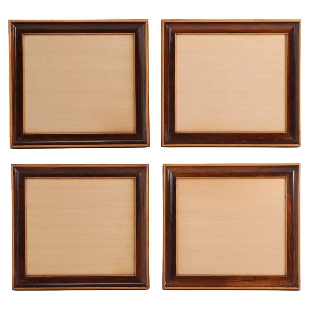 Un set di 4 cornici per quadri o specchi in legno di palissandro e acero, C.C. in vendita