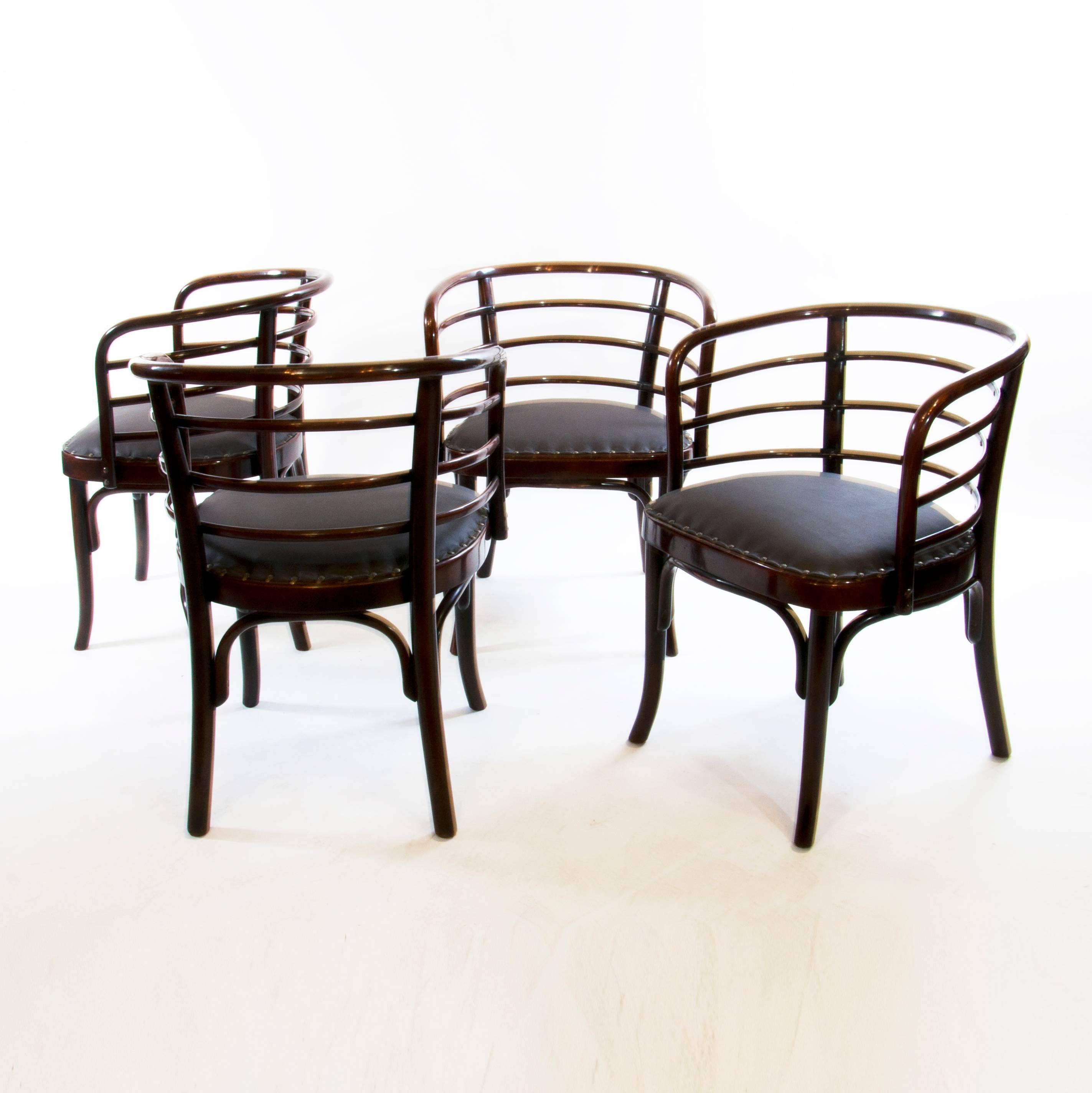 German Set of Four Josef Frank Bentwod Dinner Armchairs for Thonet, 1930 For Sale