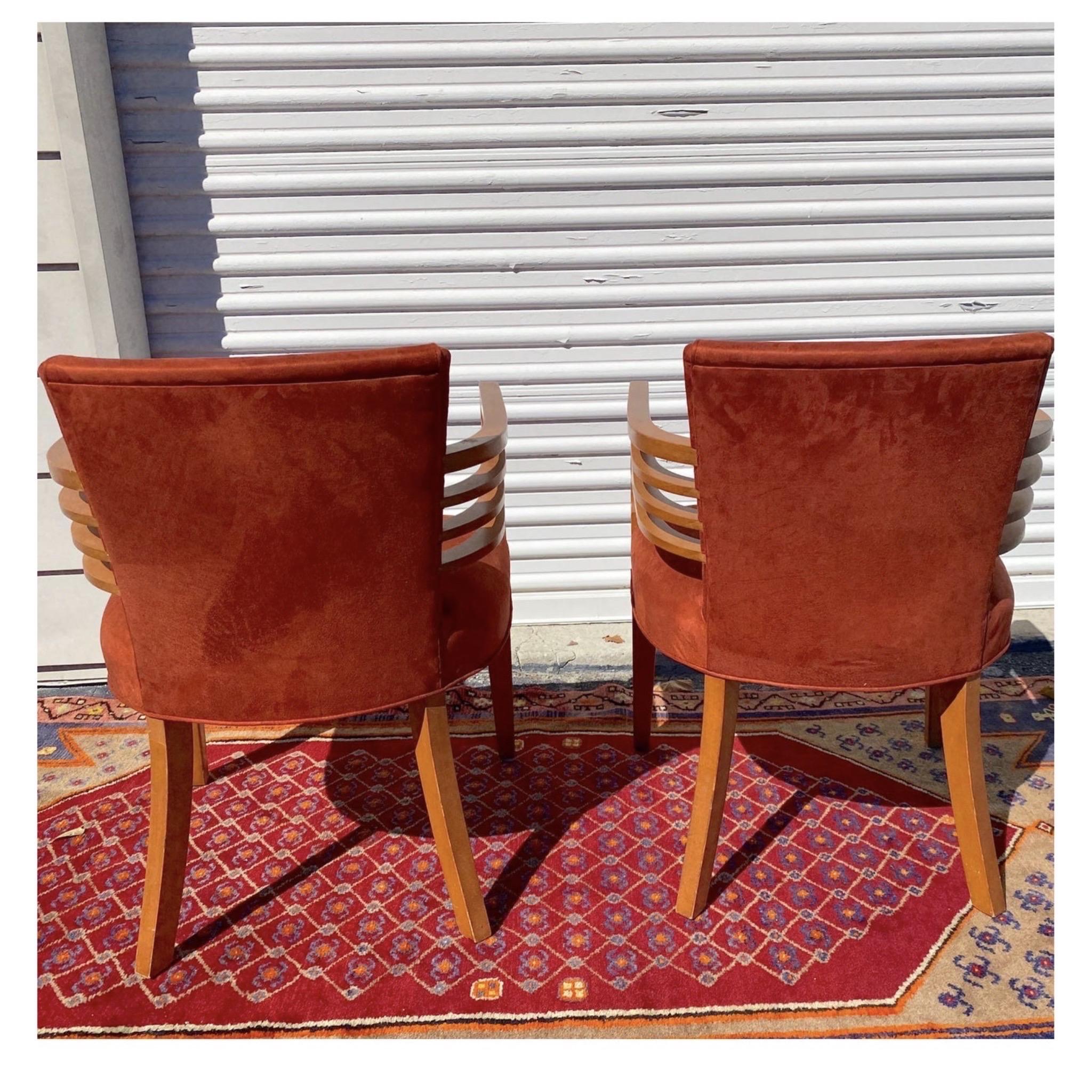 Upholstery Set of 4 Knoll Art Deco Arm Chairs