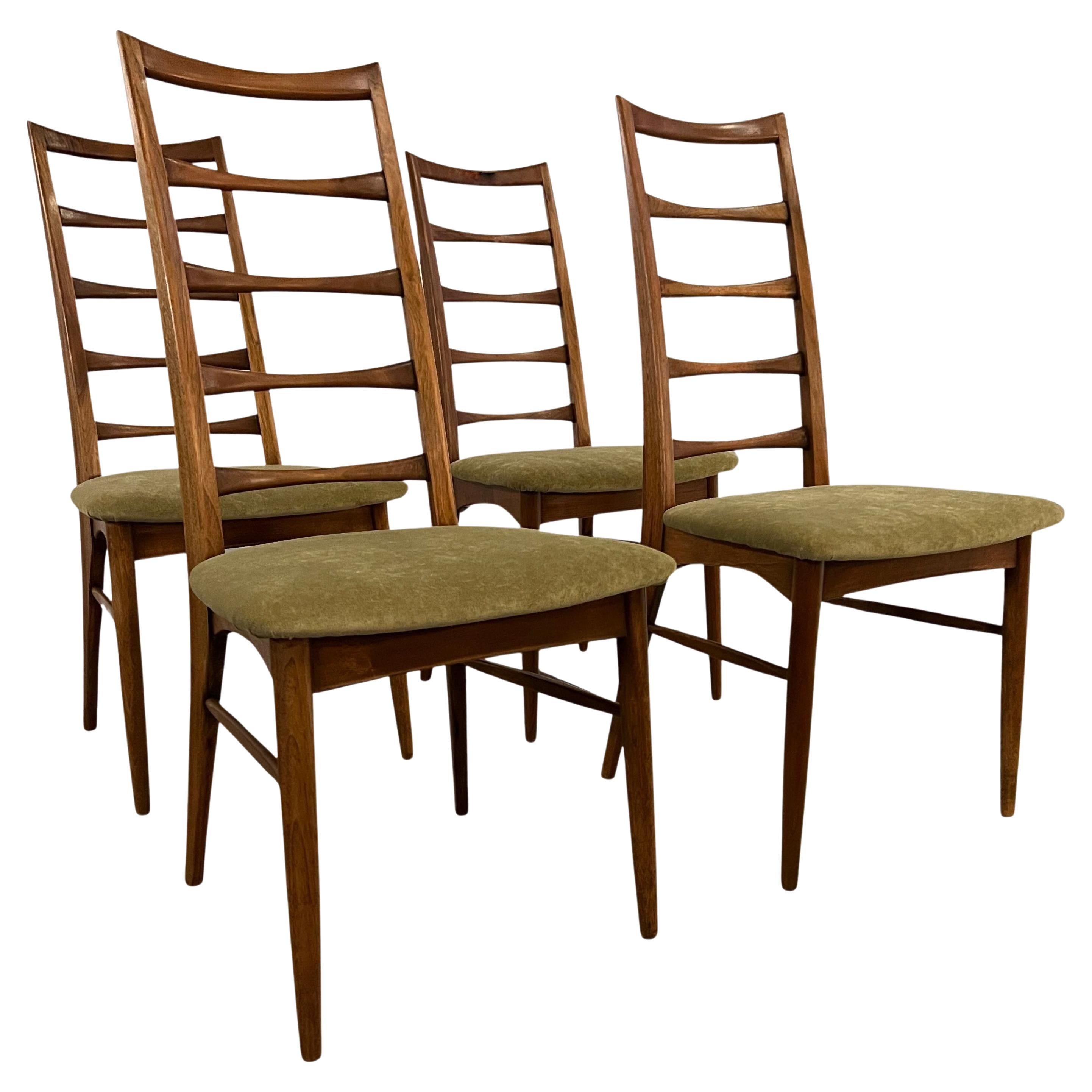 Set of 4 Ladder Back Dining Chairs by Niels Koefoed