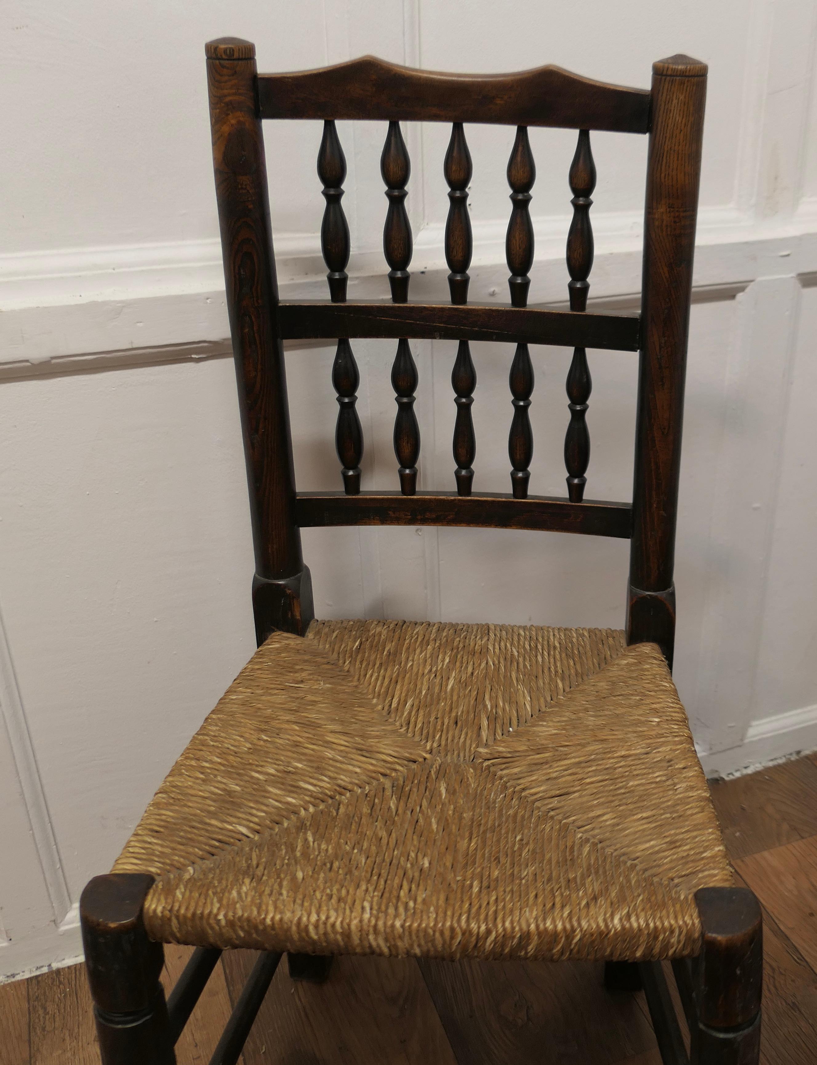 A Set of 4 Lancashire Spindle Back Farmhouse Kitchen Dining Chairs   For Sale 1