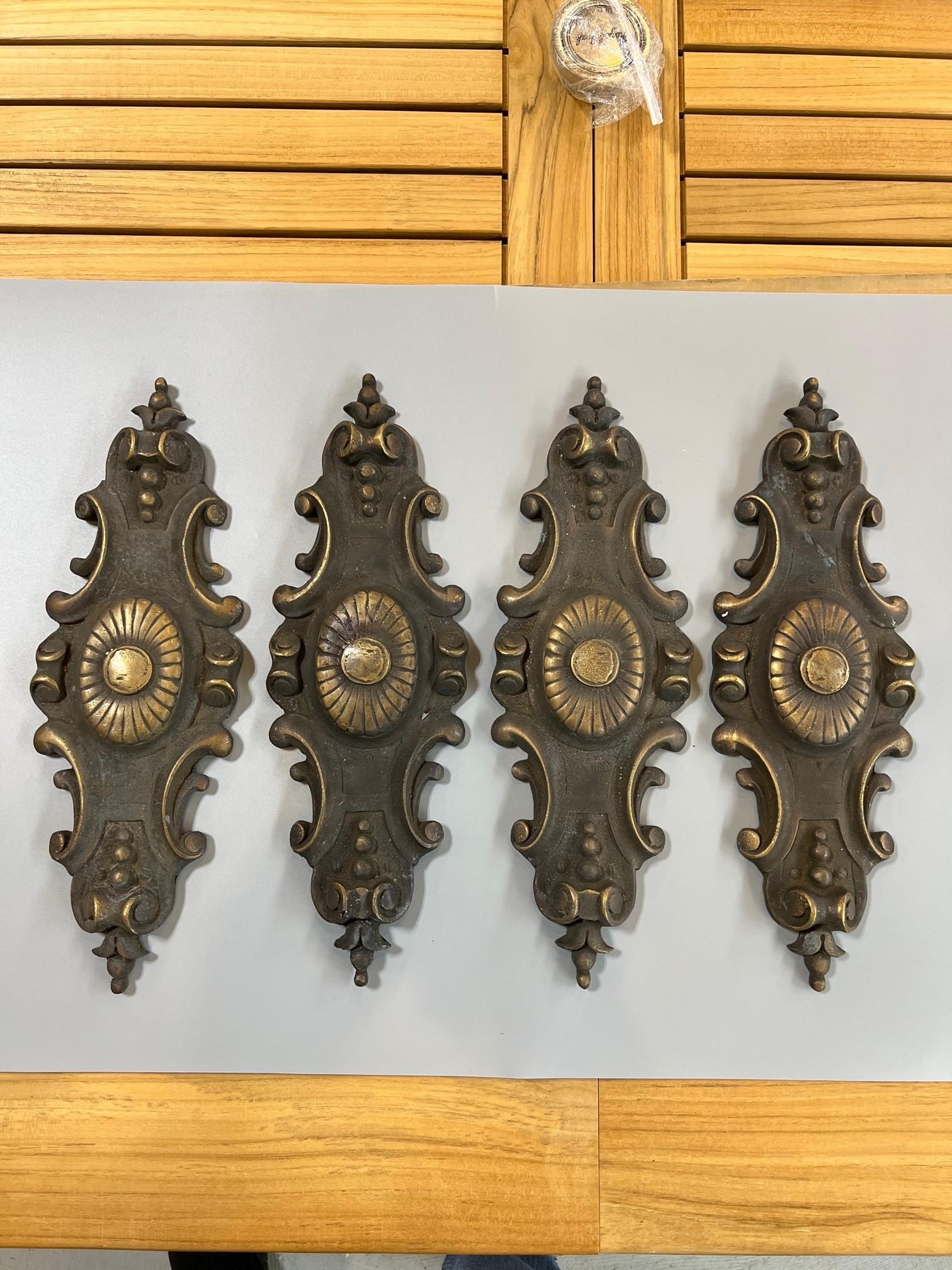 A beautiful set of 4 large cast bronze plaques in great condition. I do not think they have ever been used I purchased them from a private collector in upstate NY.  I believe they are from the 1940s and it is nice having a set of 4. I am selling