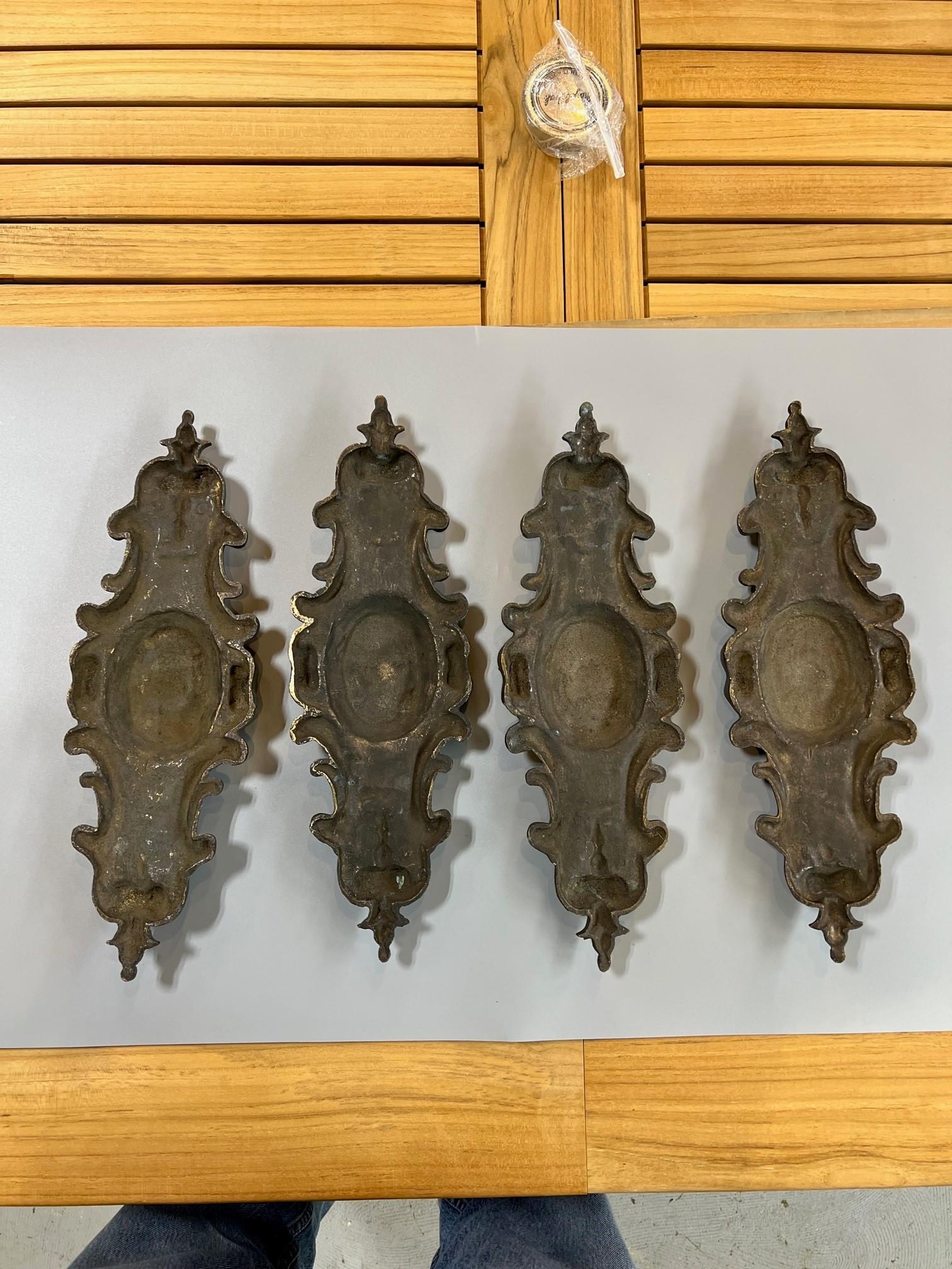 A Set of 4 Large Antique Cast Bronze Plaques  For Sale 3