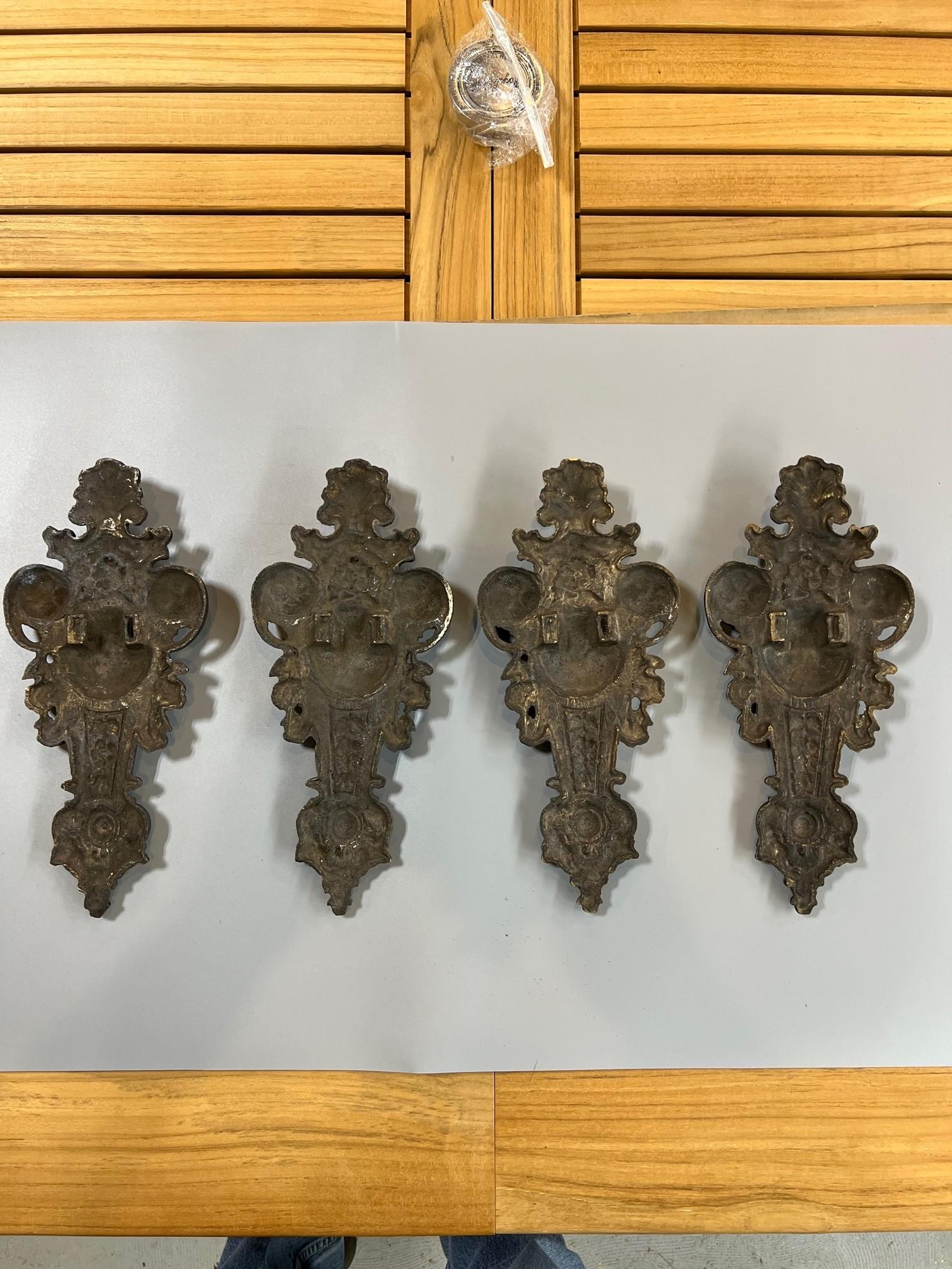 Set of 4 Large Antique Cast Bronze Plaques Stamped, 1450 For Sale 6