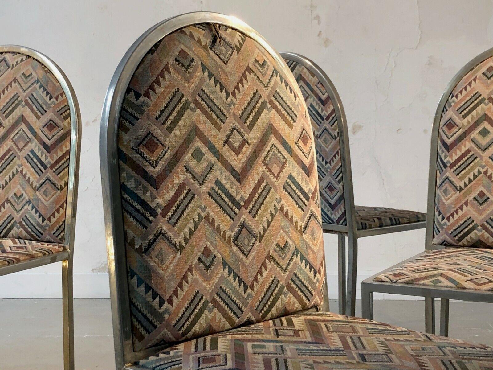 A Set of 4 MEMPHIS POST-MODERN CHAIRS by WILLY RIZZO, Italy 1980 In Good Condition For Sale In PARIS, FR