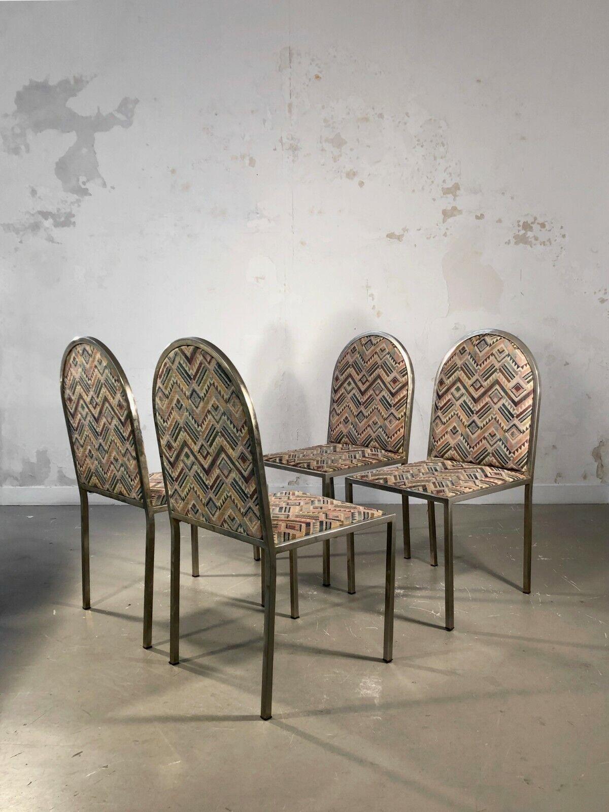 Late 20th Century A Set of 4 MEMPHIS POST-MODERN CHAIRS by WILLY RIZZO, Italy 1980 For Sale