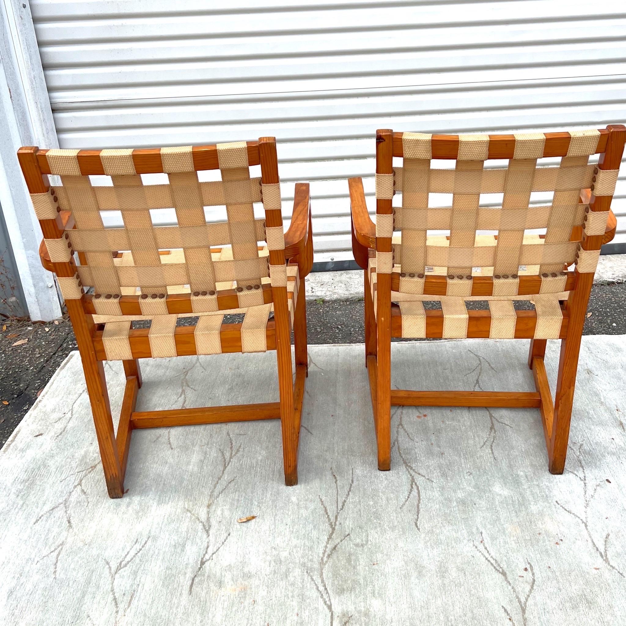 Set of 4 Midcentury Mexican Woven Arm Chairs by Michael van Beuren 6