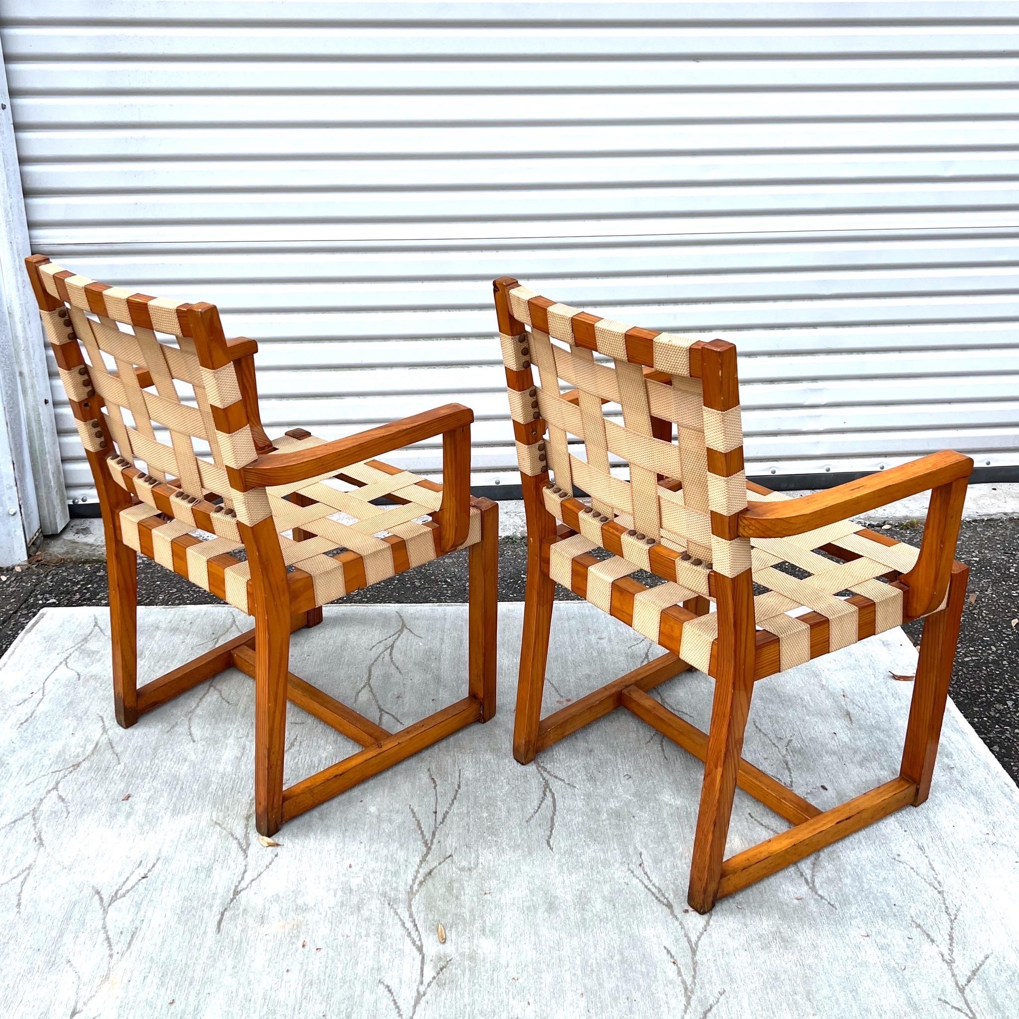 Set of 4 Midcentury Mexican Woven Arm Chairs by Michael van Beuren 7