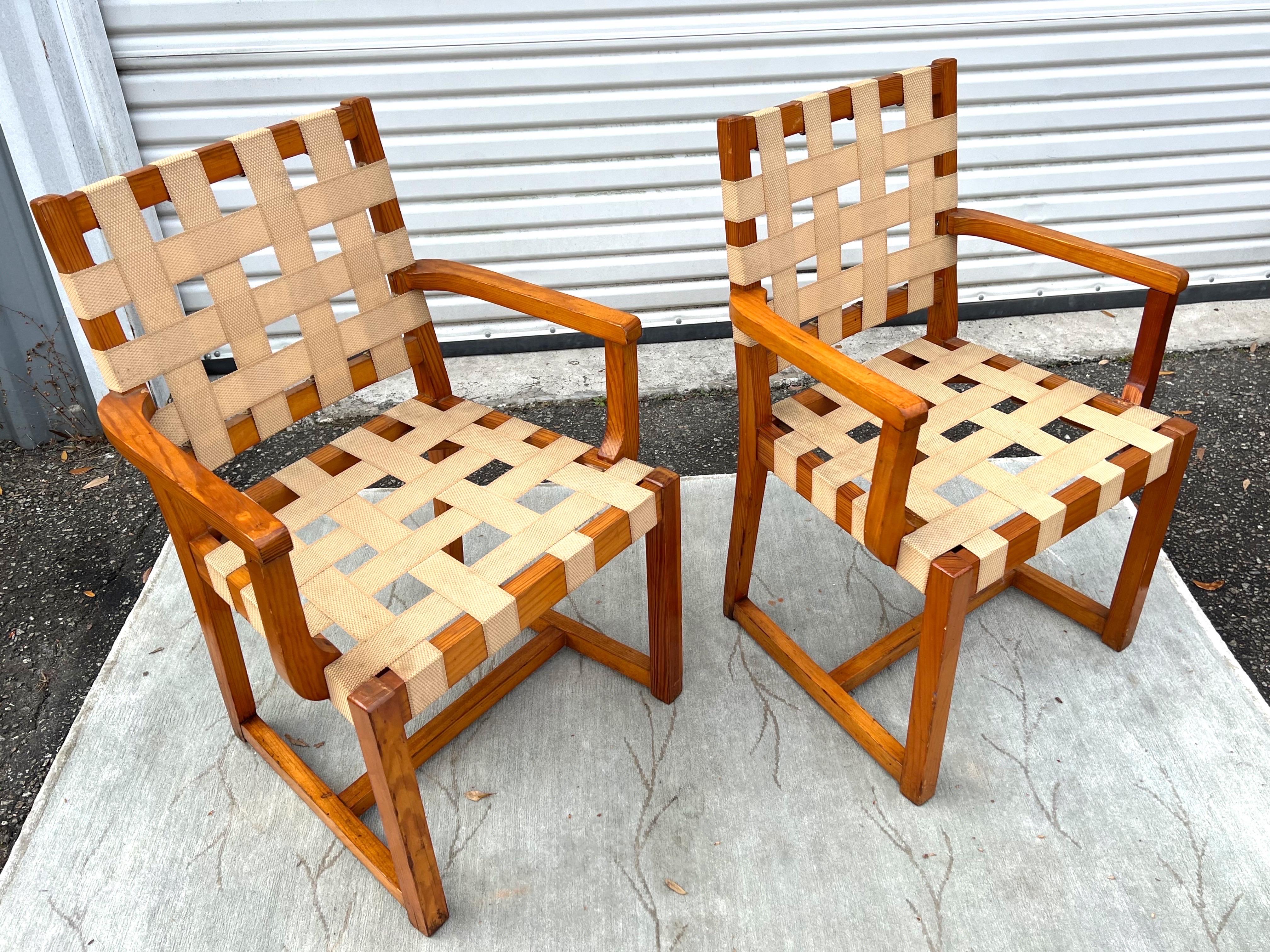 Set of 4 Midcentury Mexican Woven Arm Chairs by Michael van Beuren 1