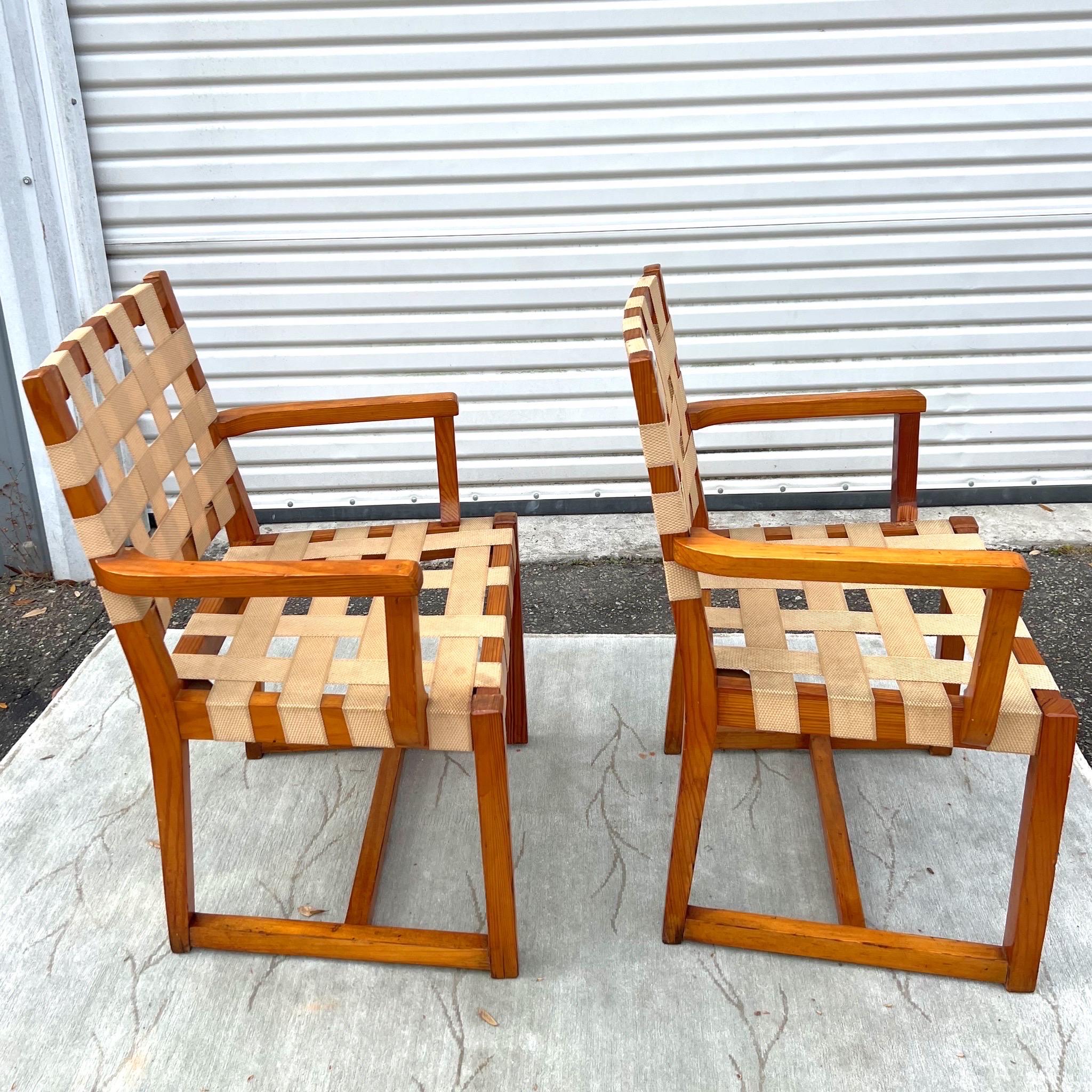 Set of 4 Midcentury Mexican Woven Arm Chairs by Michael van Beuren 2