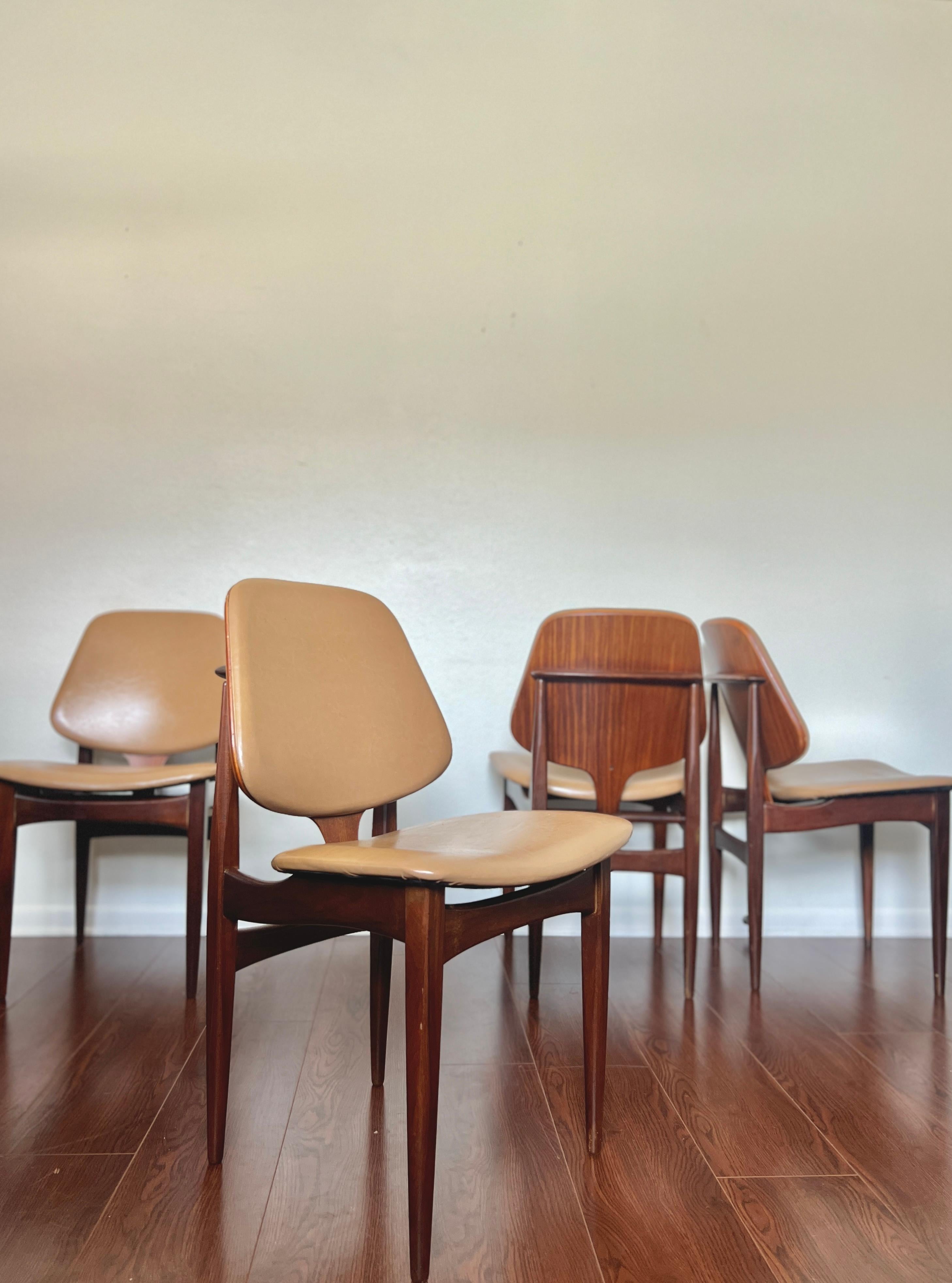 A set of 4 mid century modern dining chairs by Elliots of Newbury 3