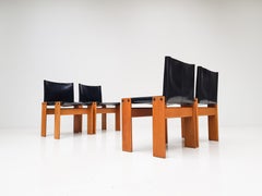 Set of 4 'Monk' Dining Chairs by Afra & Tobia Scarpa for Molteni, Italy, 1974