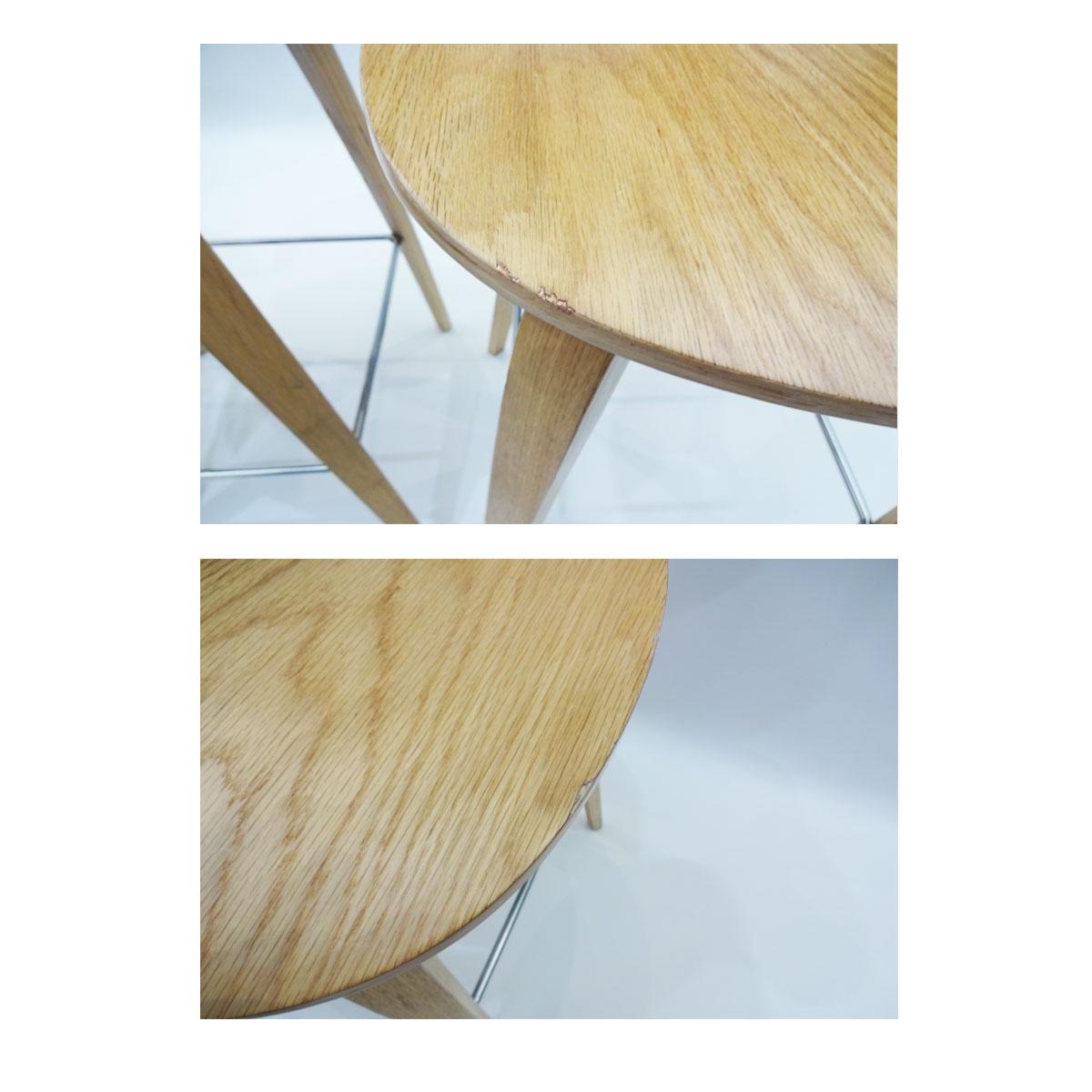 Set of 4 Norman Cherner Designed Oak, Chrome and Plywood Bar Stools In Good Condition In Highclere, Newbury