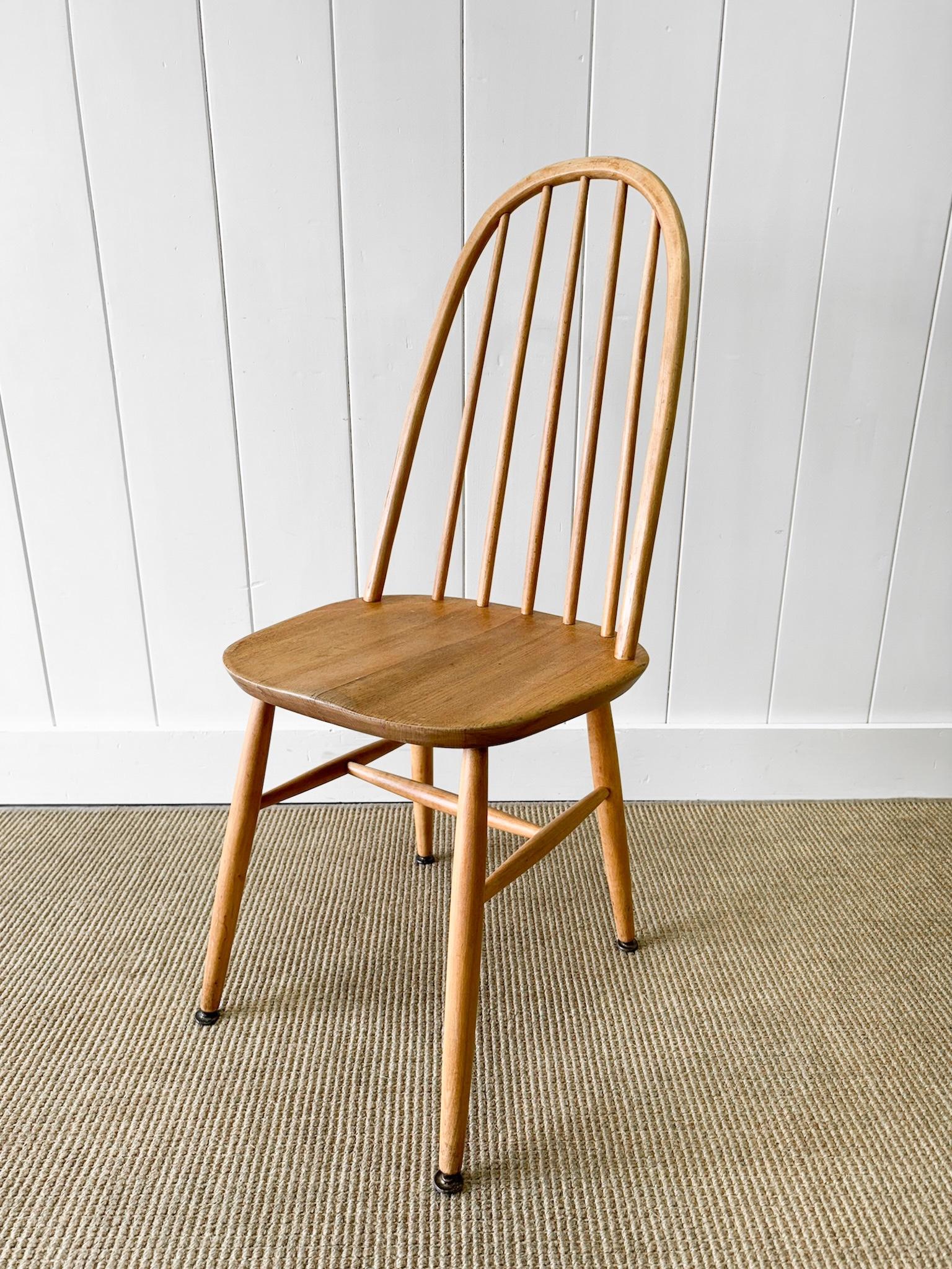Mid-Century Modern A Set of 4 Pine Ercol Chairs For Sale