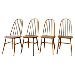 Vintage A Set of 4 Pine Ercol Chairs