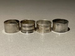 Circle Sliver Napkin Holders, A Set of 4 Mid Century Napkin Rings Holders