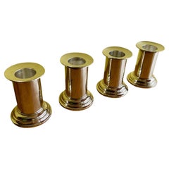 A set of 4 small silver plated candlesticks, A. Krupp Milano, att. to Gio Ponti