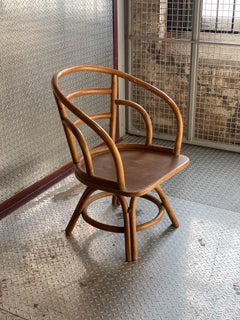 Sets of 4 Solid Bamboo French Bistro Inspired Swivel Dining Chairs