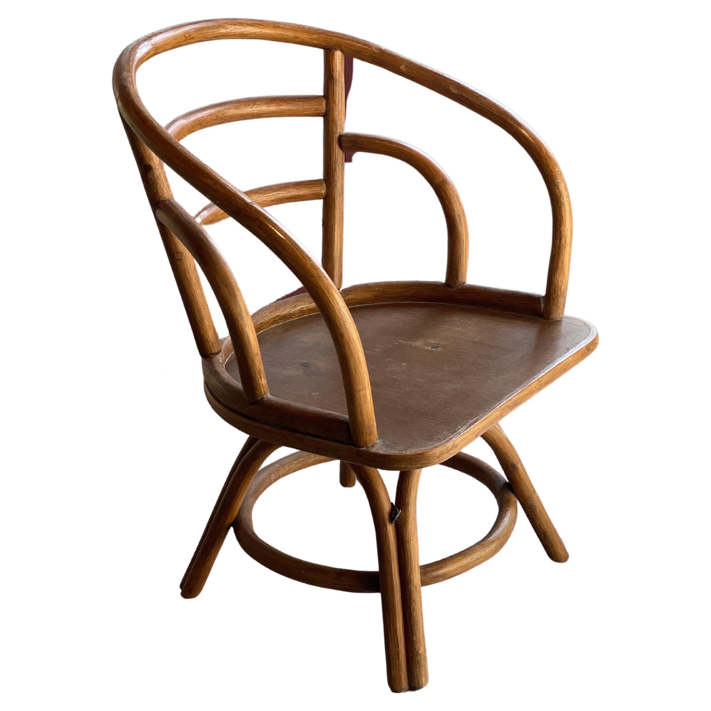 Sets of 4 Solid Bamboo French Bistro Inspired Swivel Dining Chairs