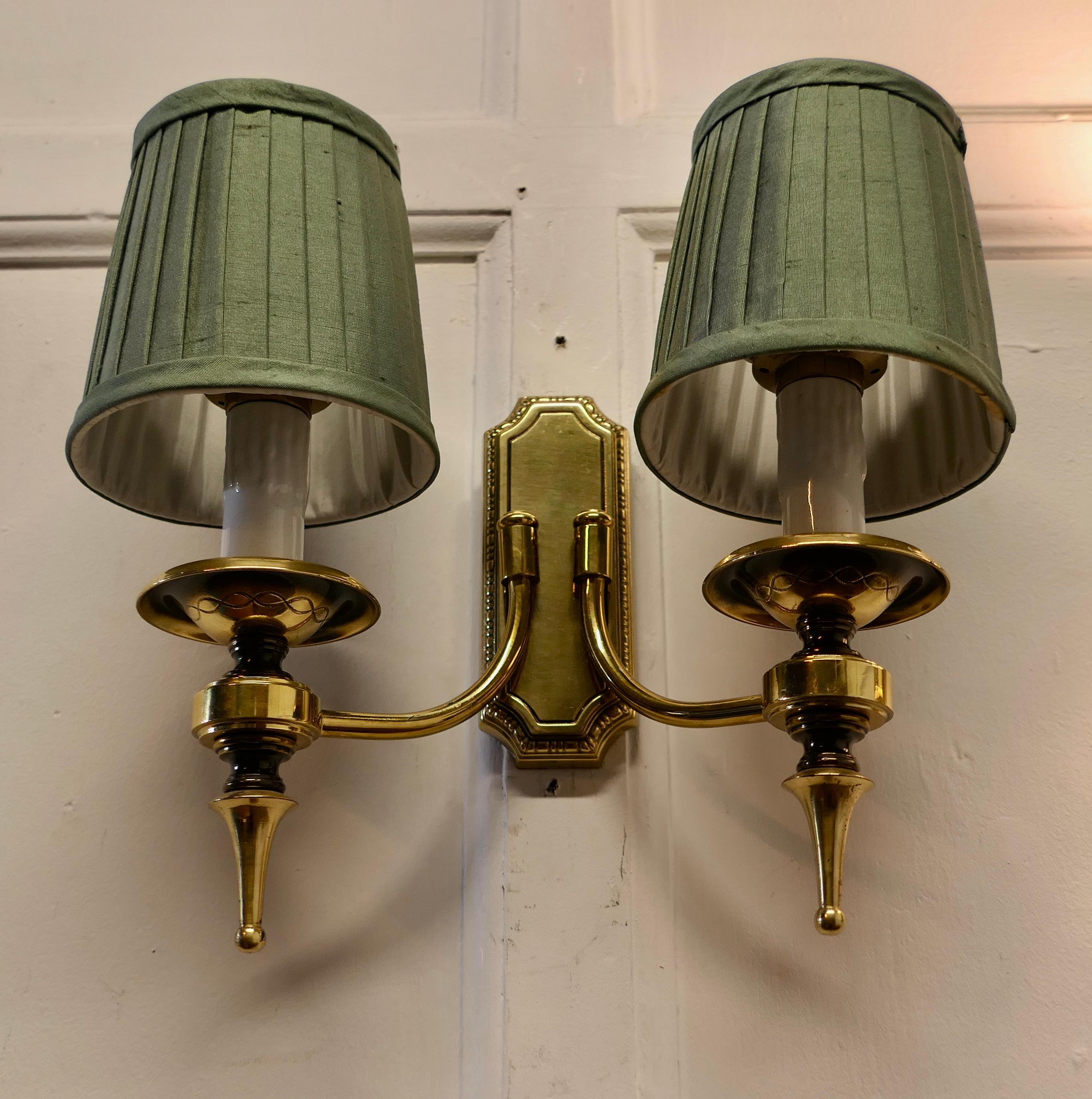 Late 20th Century A Set of 4 Twin Wall Lights  A very handsome set of 4 double wall lights  For Sale