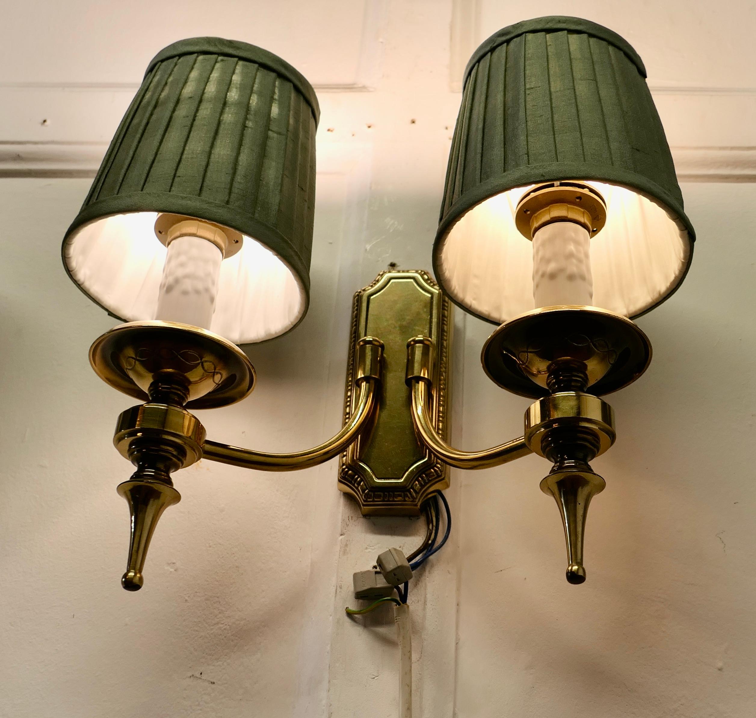 A Set of 4 Twin Wall Lights  A very handsome set of 4 double wall lights  1
