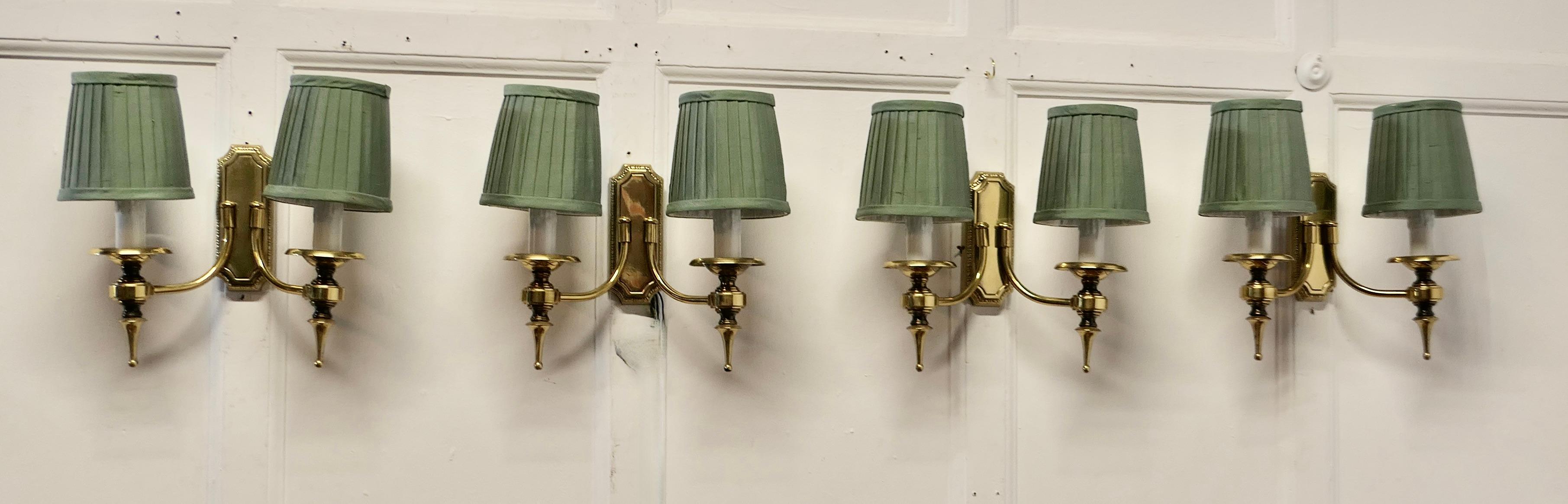 A Set of 4 Twin Wall Lights  A very handsome set of 4 double wall lights  3