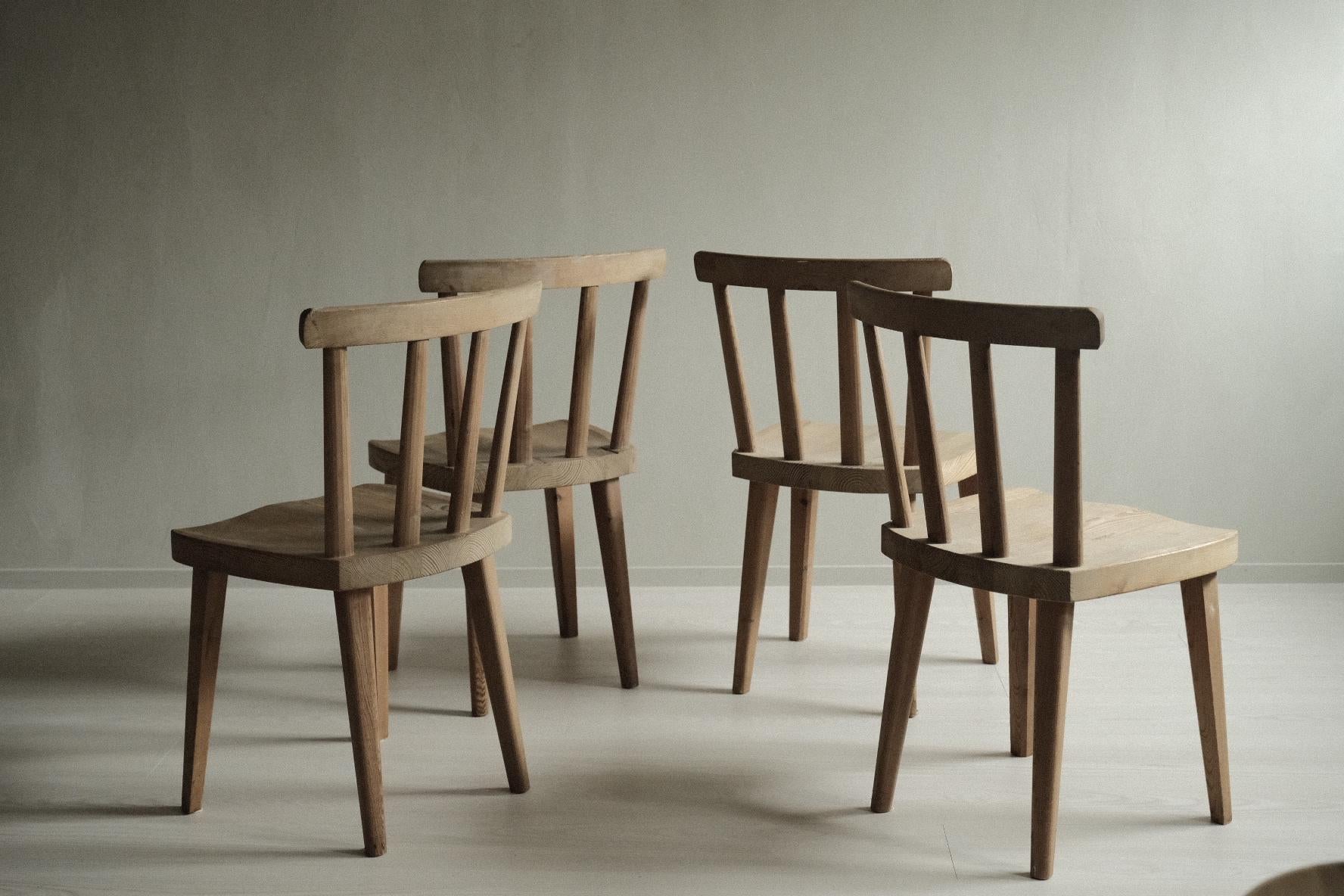Mid-Century Modern Set of 4 Utö Dining Chairs by Axel Einar Hjorth for Nordiska Kompaniet, 1930s