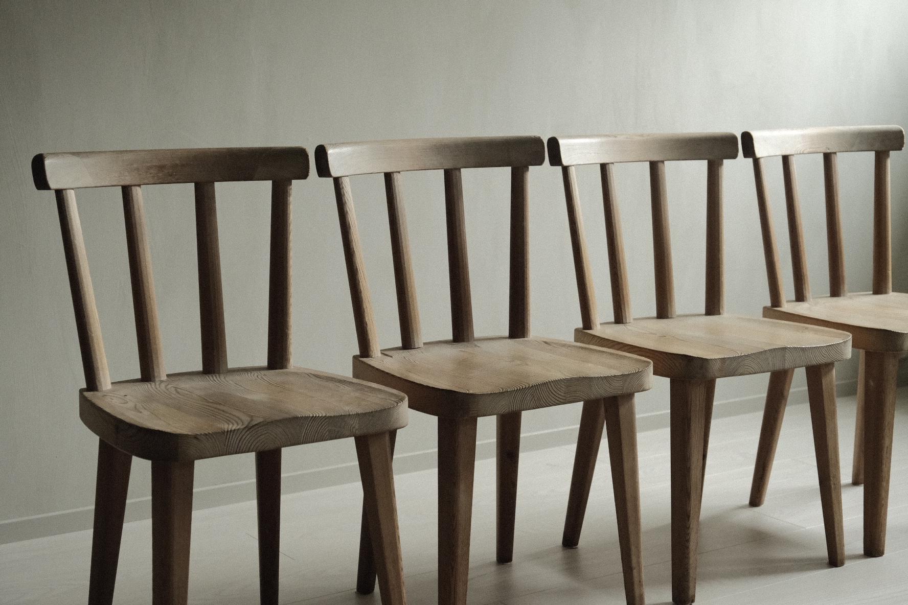 Swedish Set of 4 Utö Dining Chairs by Axel Einar Hjorth for Nordiska Kompaniet, 1930s
