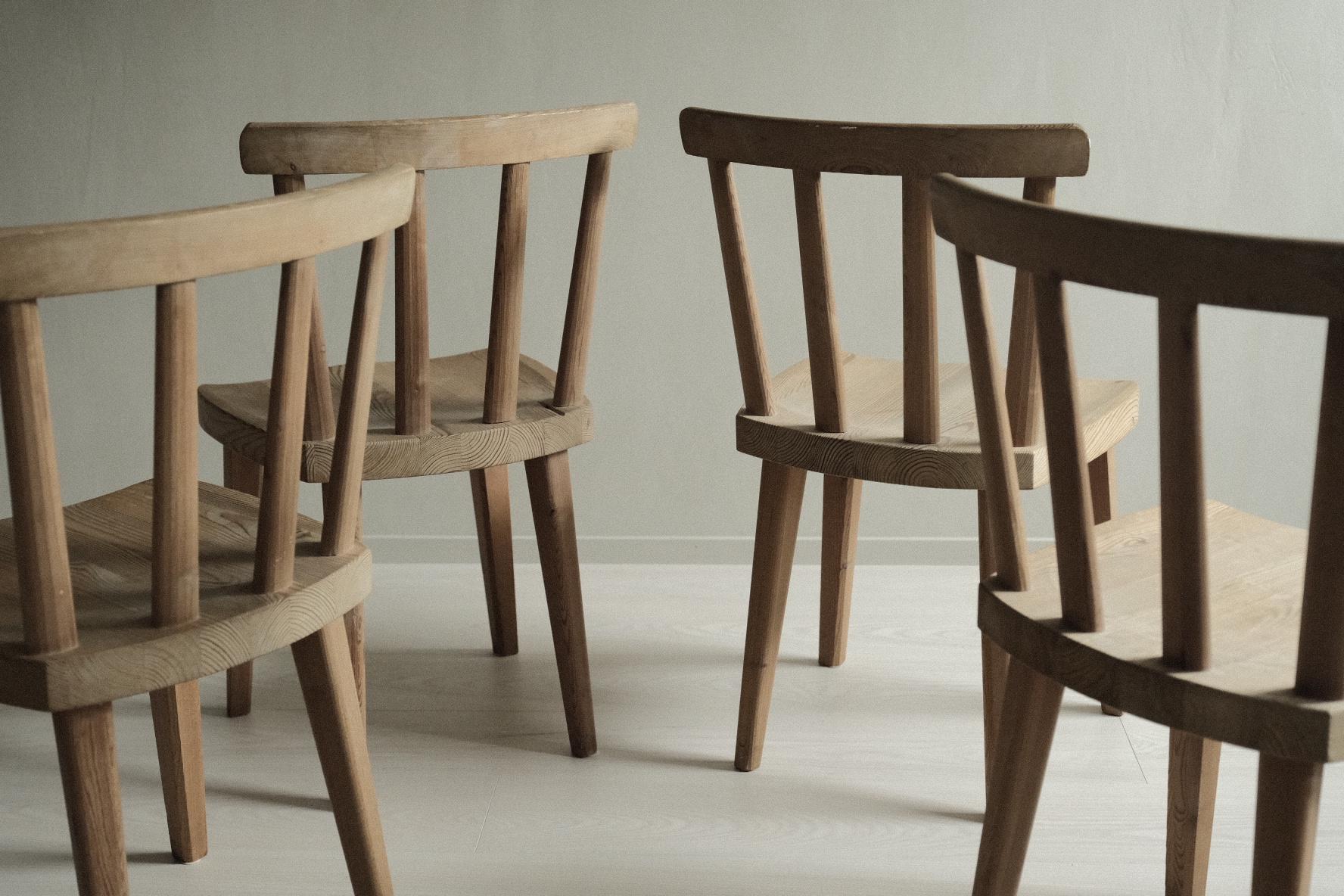 Set of 4 Utö Dining Chairs by Axel Einar Hjorth for Nordiska Kompaniet, 1930s 3