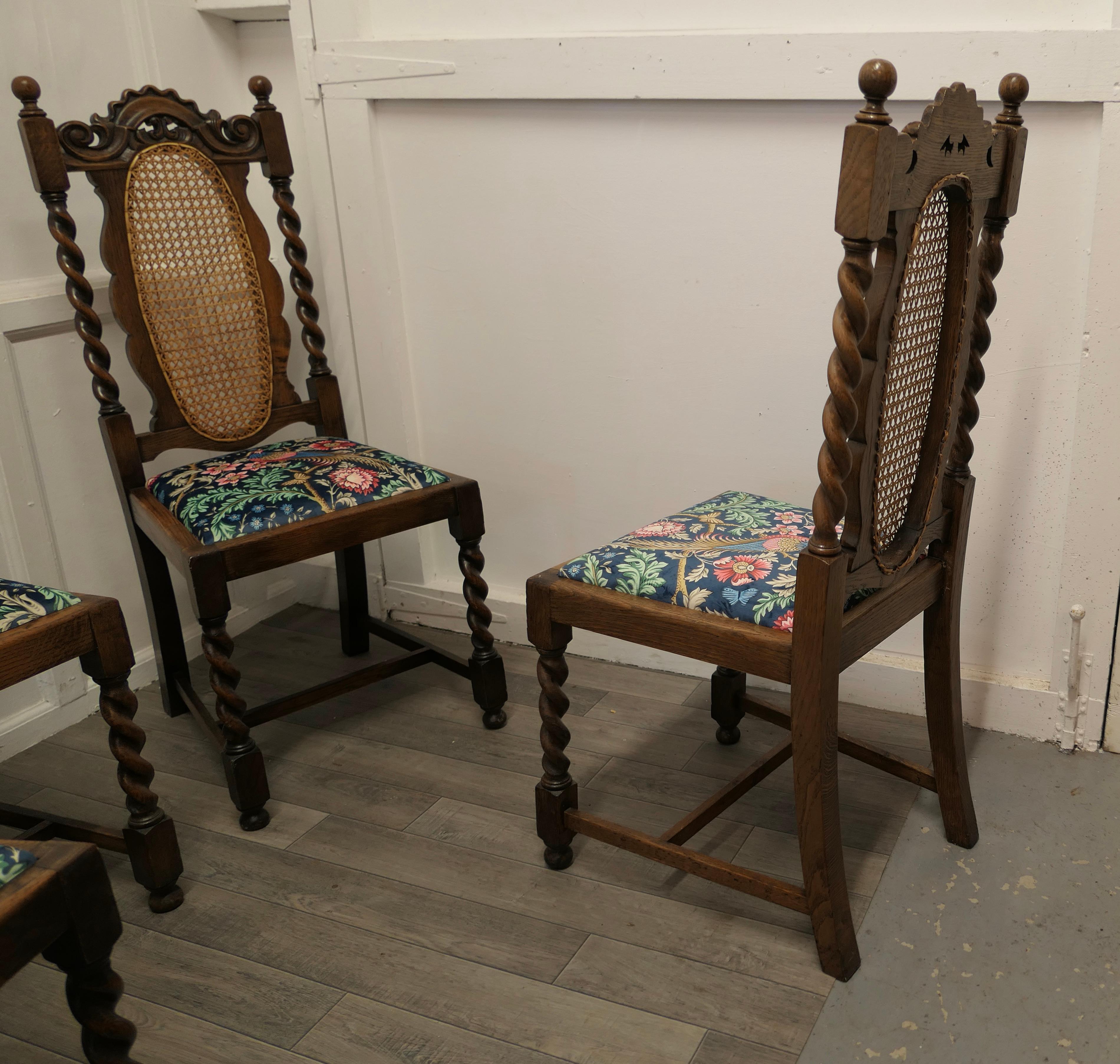 Set of 4 Victorian Barley Twist Oak Dining Chairs 2