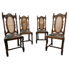 A Set of 4 Victorian Barley Twist Oak Dining Chairs     This is a lovely set  
