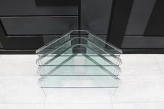 Set of 4 Vintage Nesting Side Tables in Chrome and Glass by Gallotti & Radice