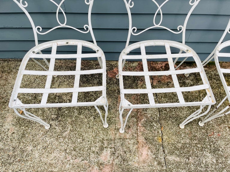 Set of 4 Vintage Wrought Iron Chairs For Sale at 1stDibs