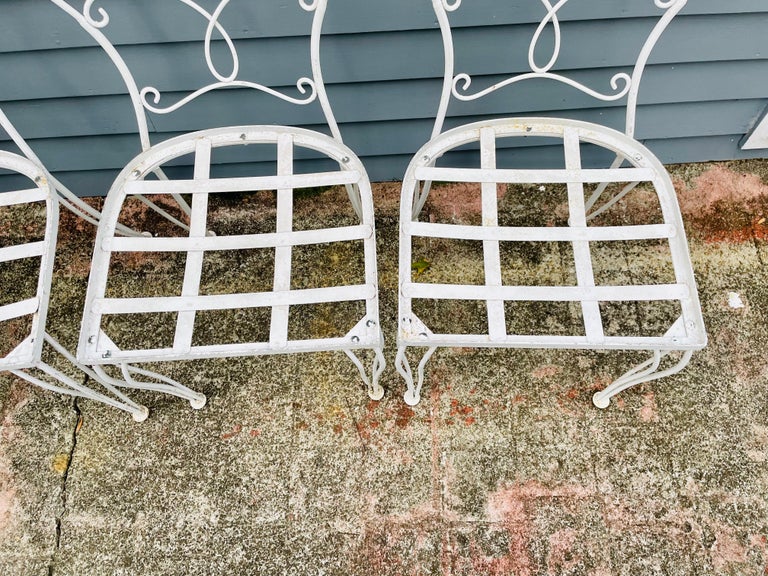 Set of 4 Vintage Wrought Iron Chairs For Sale at 1stDibs