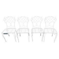 Set of 4 Retro Wrought Iron Chairs