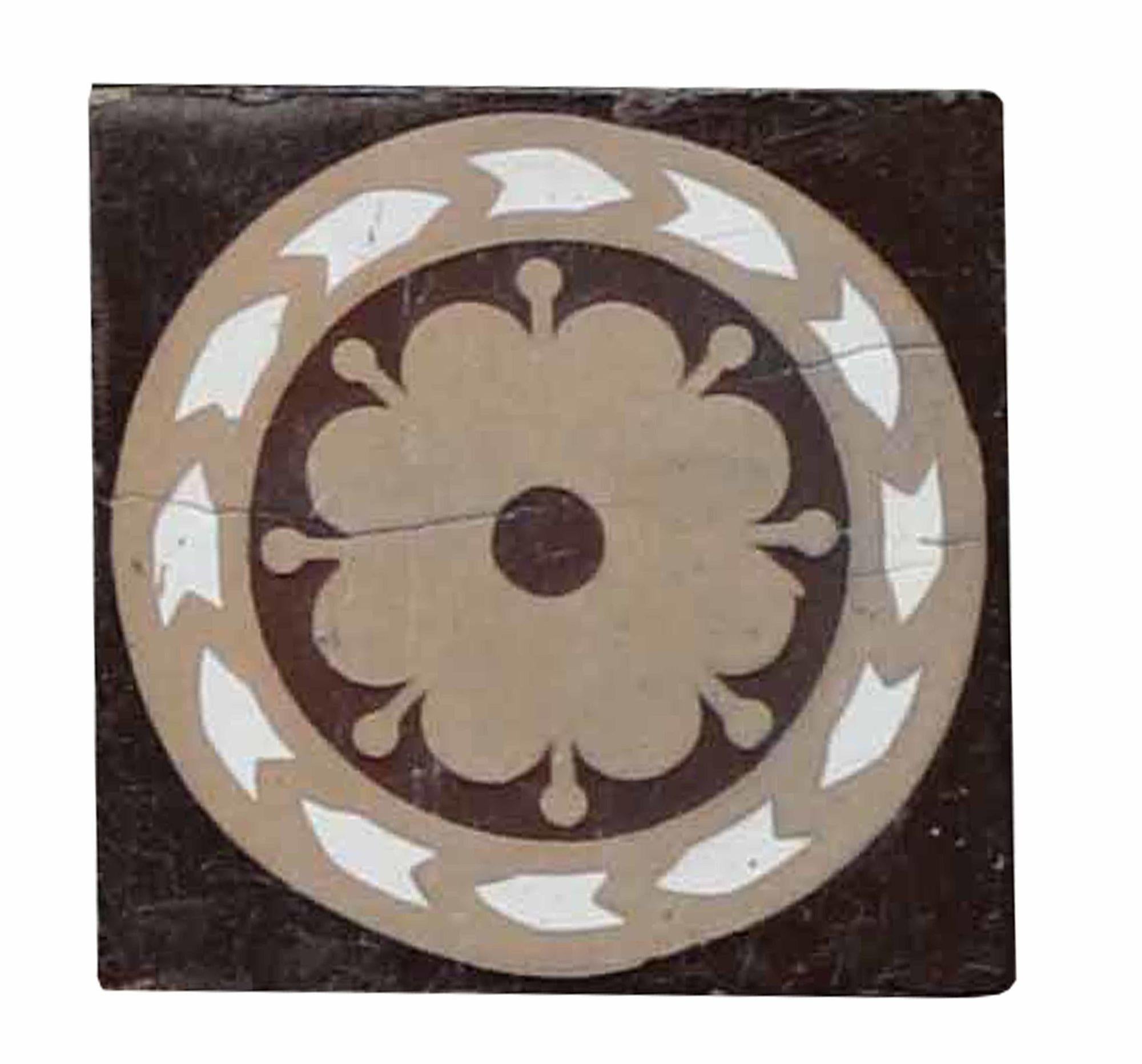 English A Set of 44 Antique Glazed Ceramic Tiles For Sale
