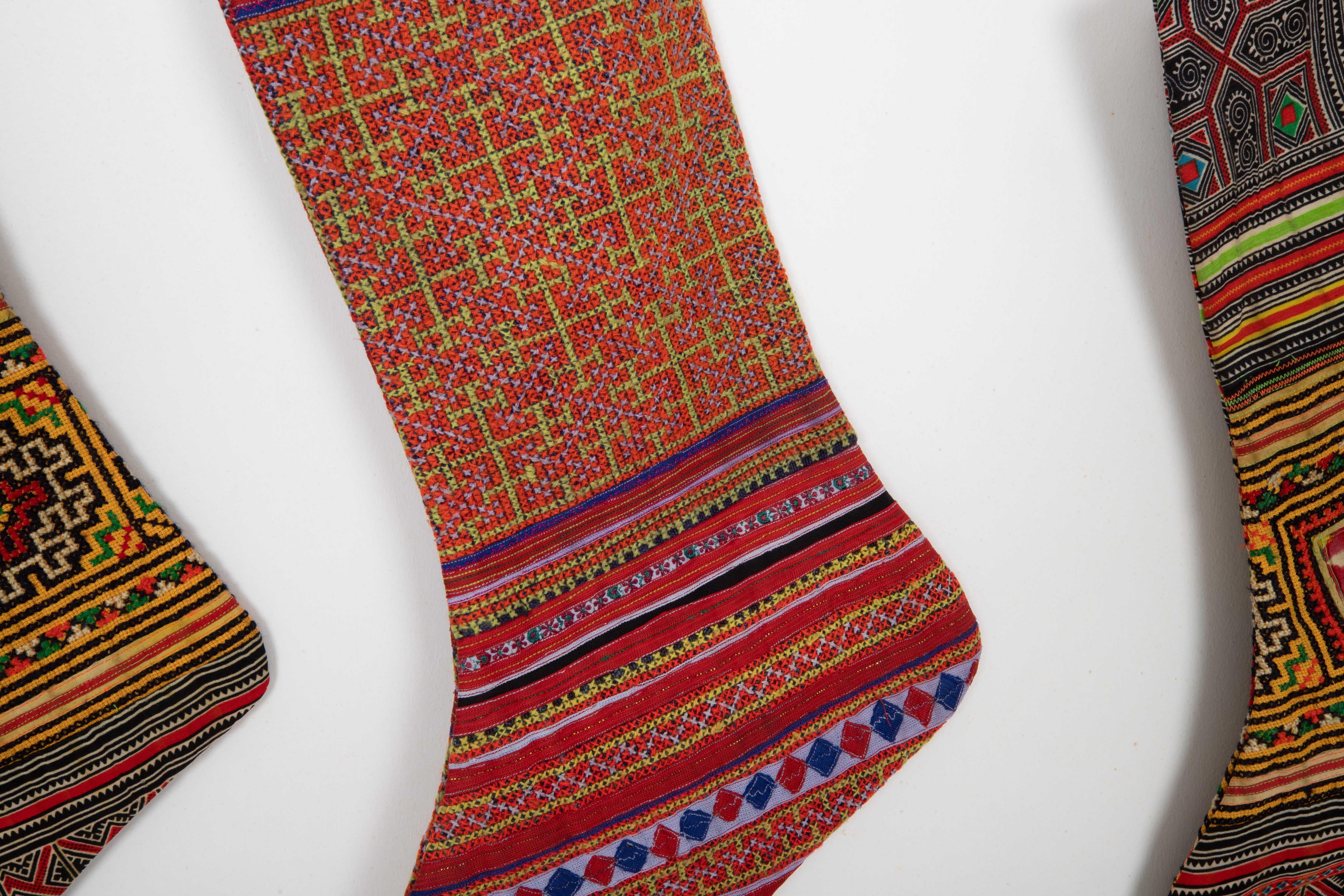 Vietnamese A Set of 5 Hmong Christmas Stockings For Sale