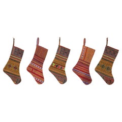 Vintage A Set of 5 Hmong Christmas Stockings