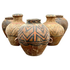 A Set of 5 Neolithic Majia Kiln Chinese Pottery