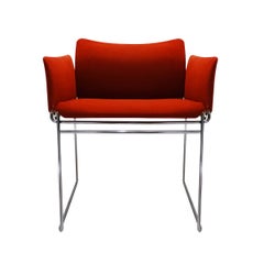 Set of 5 Vintage Burnt Orange and Chrome Dining Chairs by Kazuhide Takahama