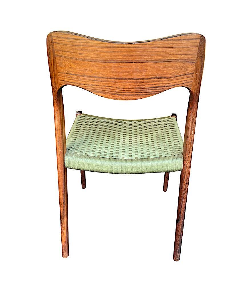 Set of 6 1950s Orignal Niels Moller, Model 71 Chairs in rare Rosewood  4