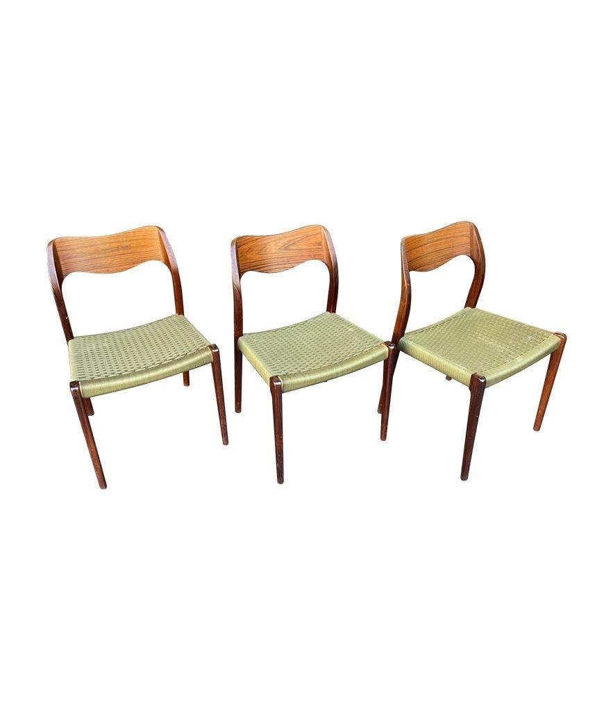 Set of 6 1950s Orignal Niels Moller, Model 71 Chairs in rare Rosewood  9