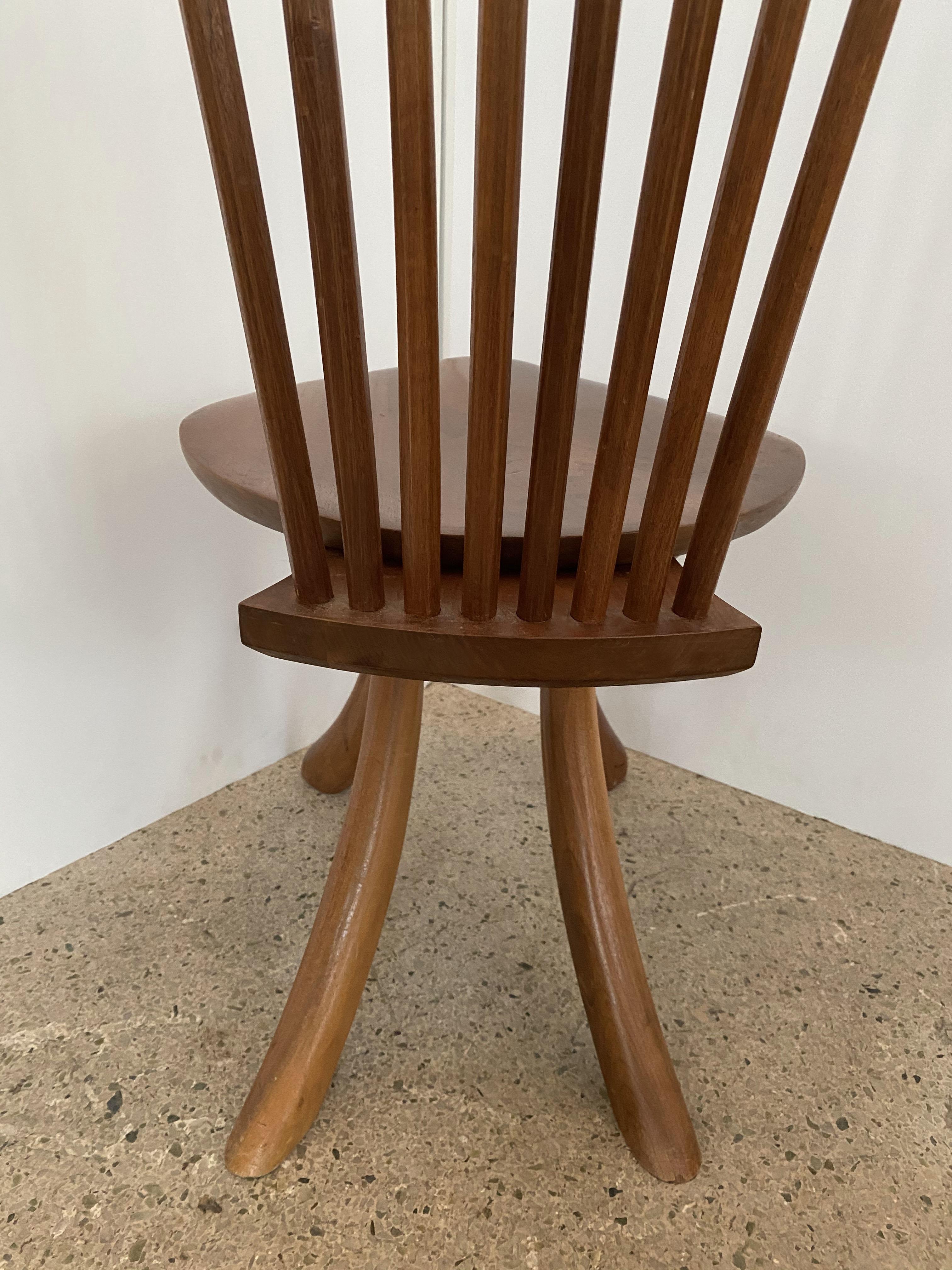 Late 20th Century Set of 6 American Modern Walnut High Back Dining Chairs, Jeffrey Greene For Sale