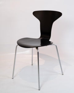Set of 6 Black Munkegaard Designed by Arne Jacobsen in 1955