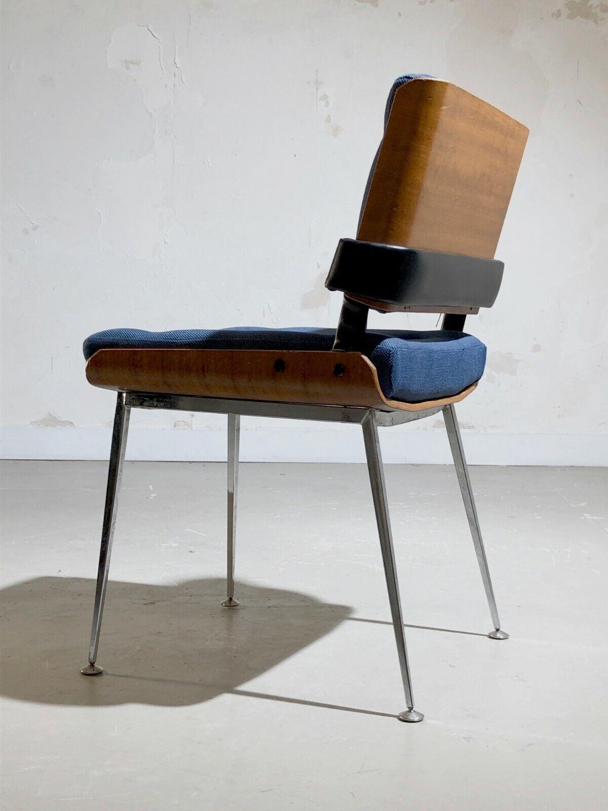 Milieu du XXe siècle Ensemble de 6 chaises MID-CENTURY-MODERN SPACE-AGE d'ALAIN RICHARD, France, 1950 en vente