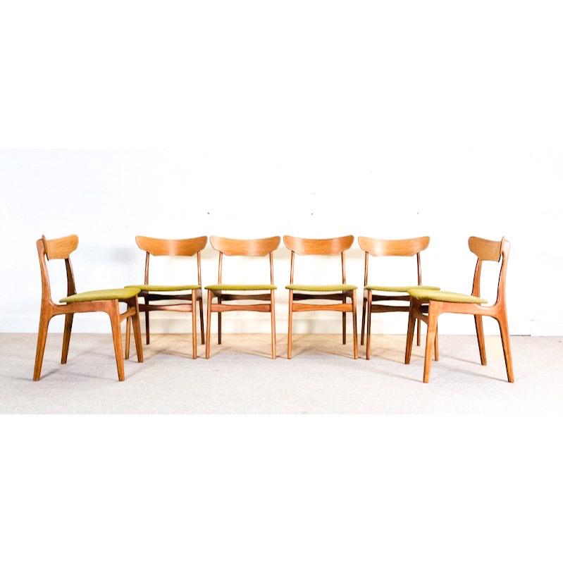 Set aus 6 Stühlen von Elgaard und Schionning in Eiche (20. Jahrhundert) im Angebot