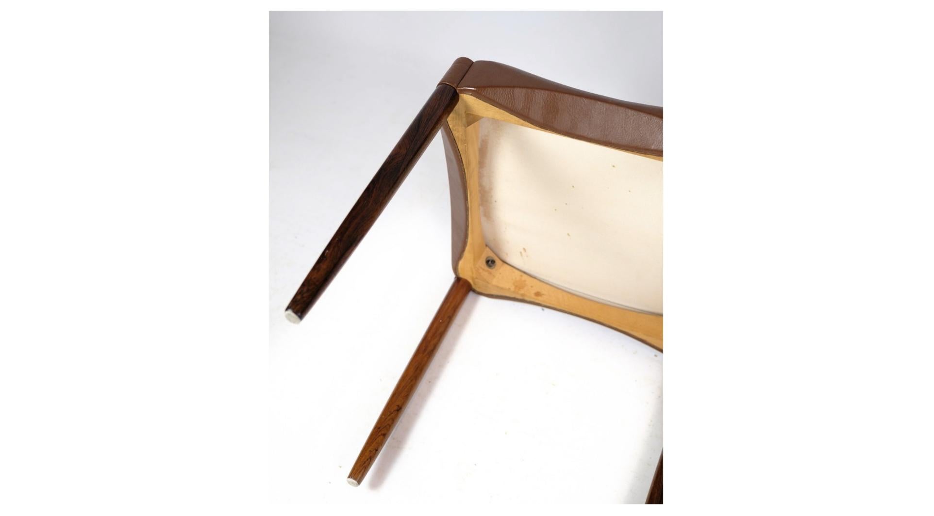 Set of 6 Chairs Made Of Solid Rosewood From 1960s In Good Condition For Sale In Lejre, DK